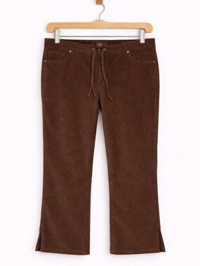 Bella Elemento Brown Corduroy Flare Leg Cropped Pants Size‎ Large